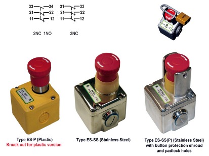 Idem Safety ES-P & ES-SS  Standart Duty E-Stop Switchler